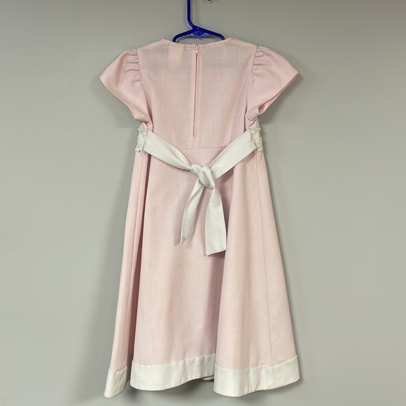 Rare Editions girl dress size 4 - elegant pale pink dress with ribbons / flowers - Picture 6 of 8